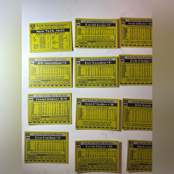 1990 Topps Baseball New York Mets Trading Cards (27 Cards) Vintage Collectible - Picture 11 of 12